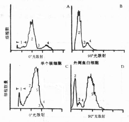 外周血白细胞及PBMC的单指标直方图 